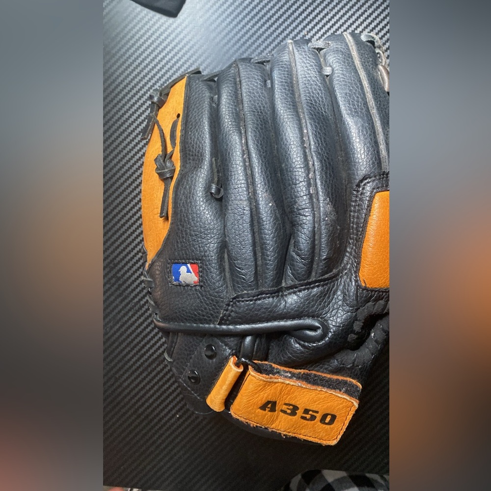 Wilson A350 Black and Orange Men's Baseball Glove